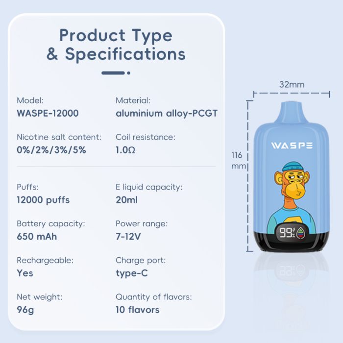 Waspe digtal box 12000 puff