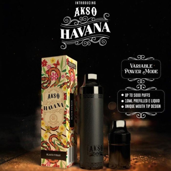 in stock AKSO HAVANA 5000 puff Disposable Vape