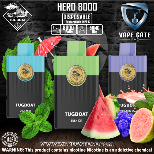 in stock TUGBOAT HERO 8000 PUFF Vape